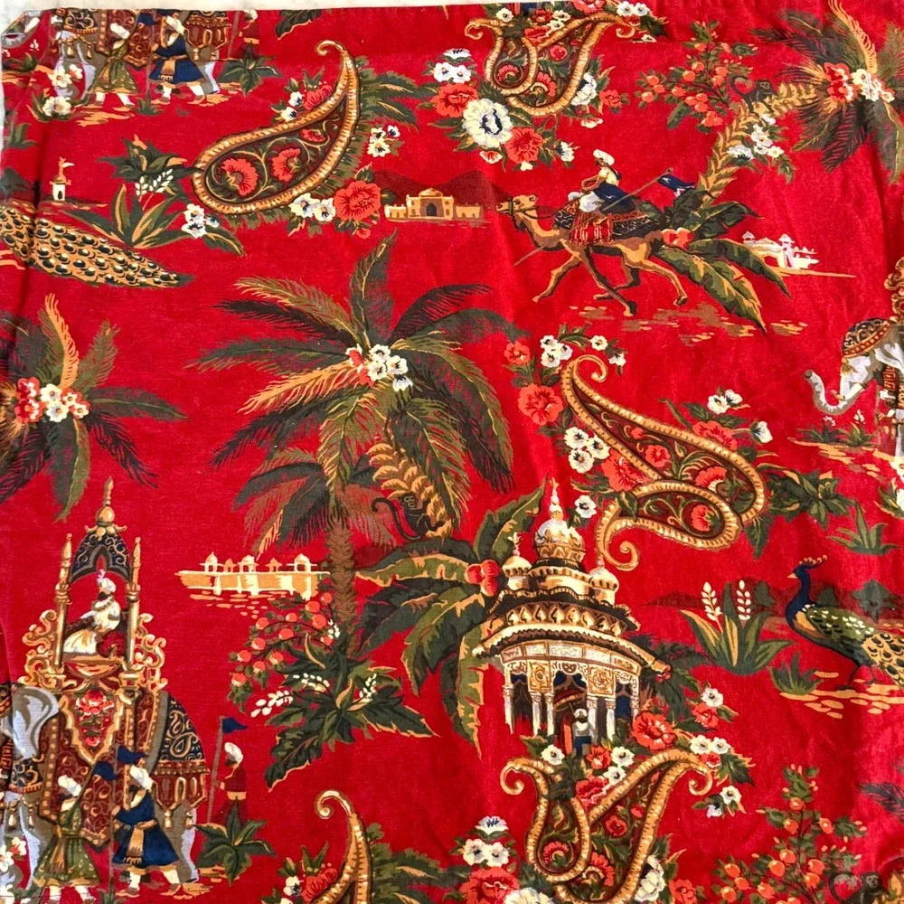 Pottery‎ Barn Red Spice Route Peacock Euro Sham